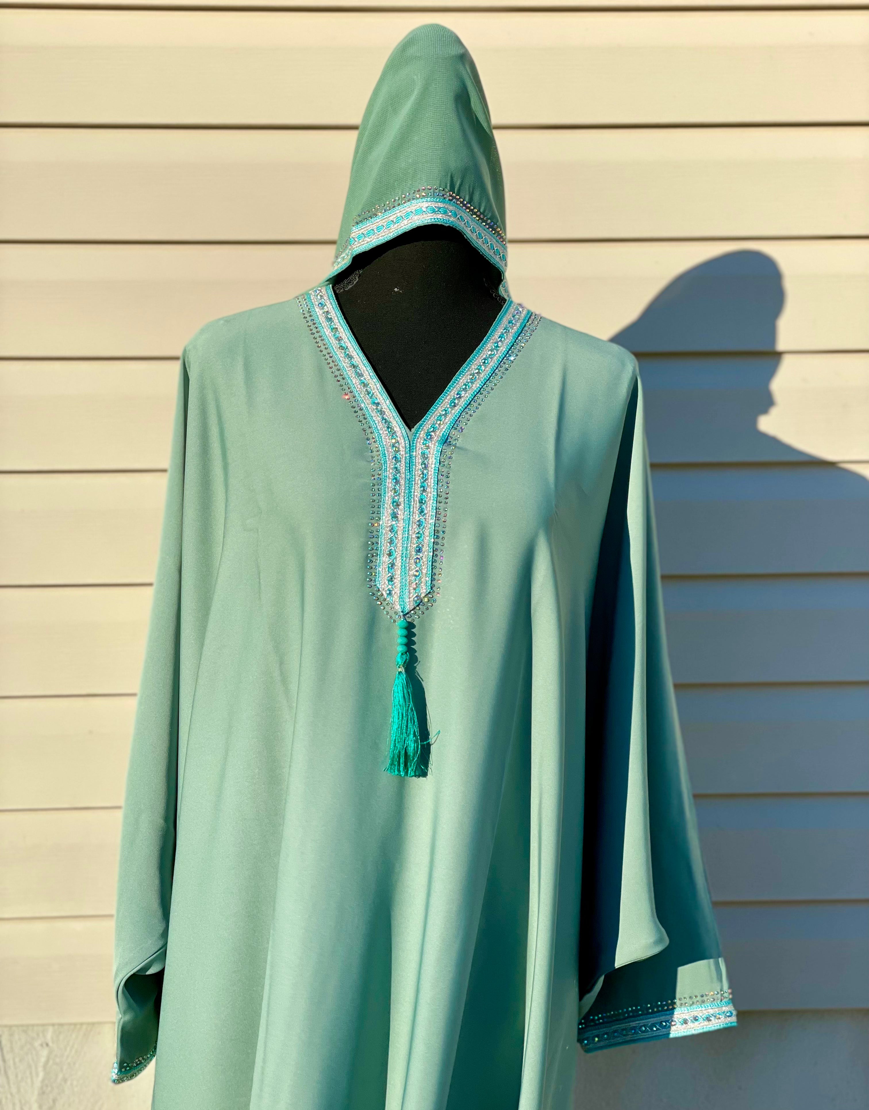 Noor Mint Butterfly Abaya