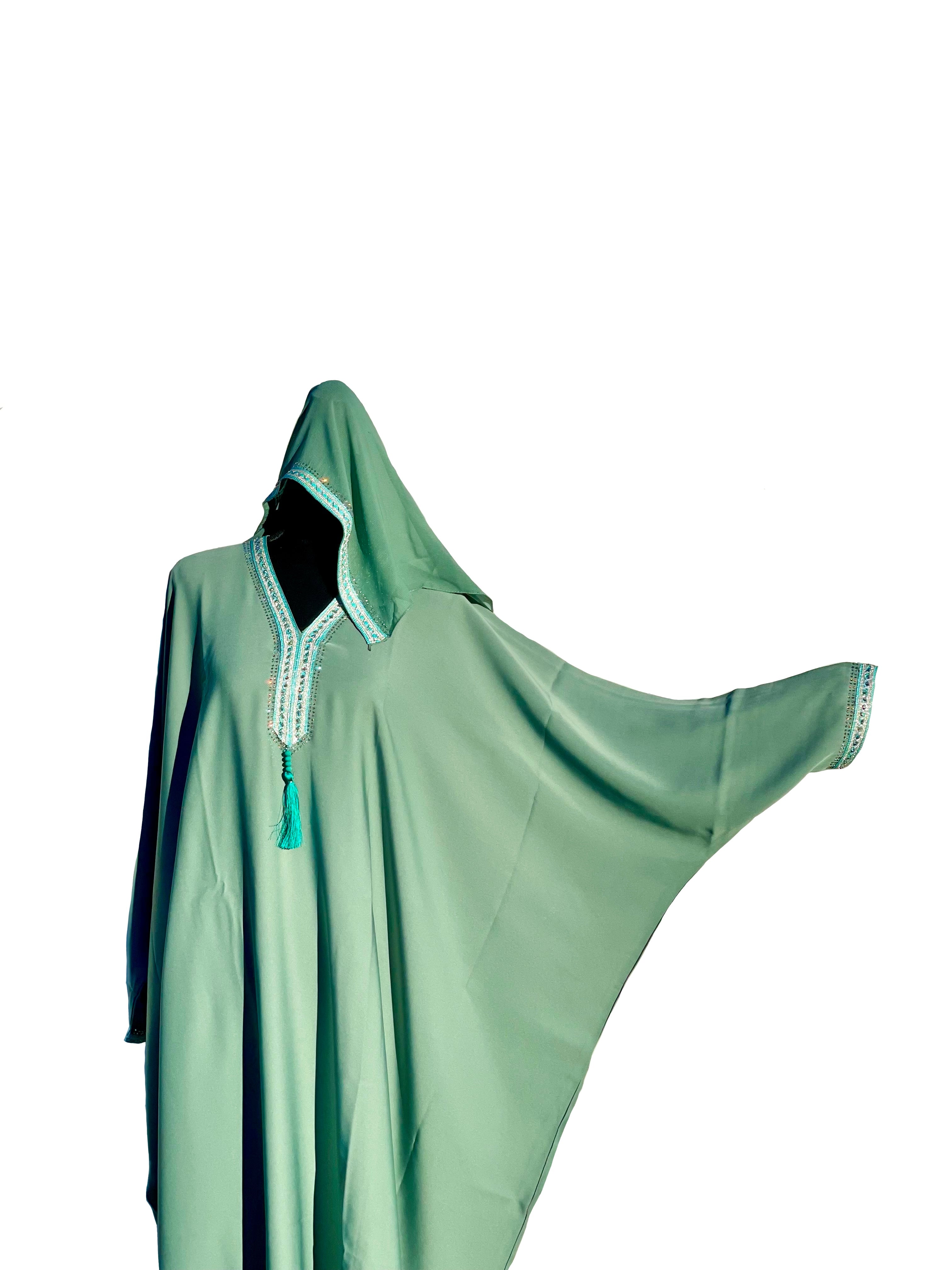 Noor Mint Butterfly Abaya