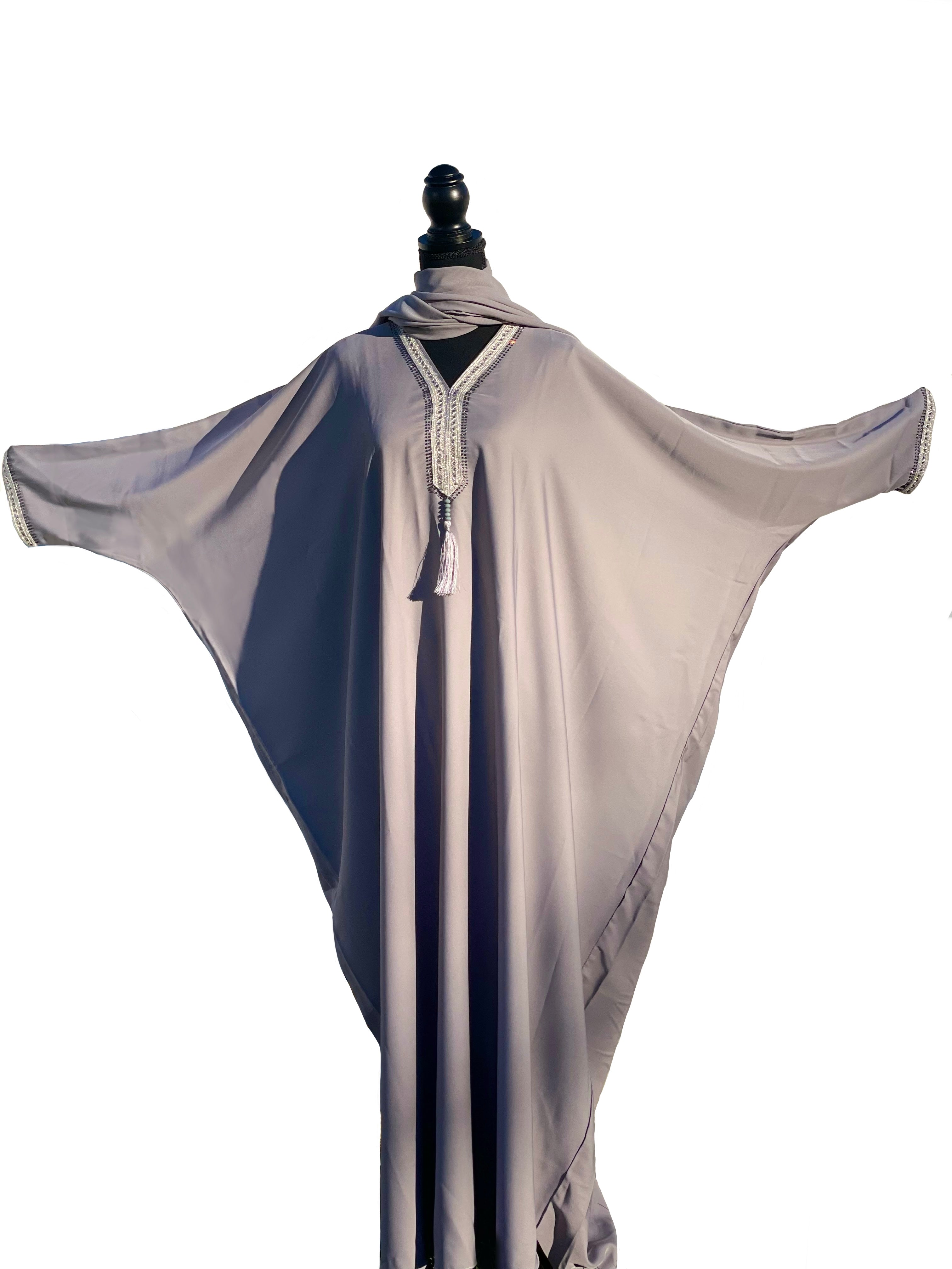 Noor Silver Butterfly Abaya