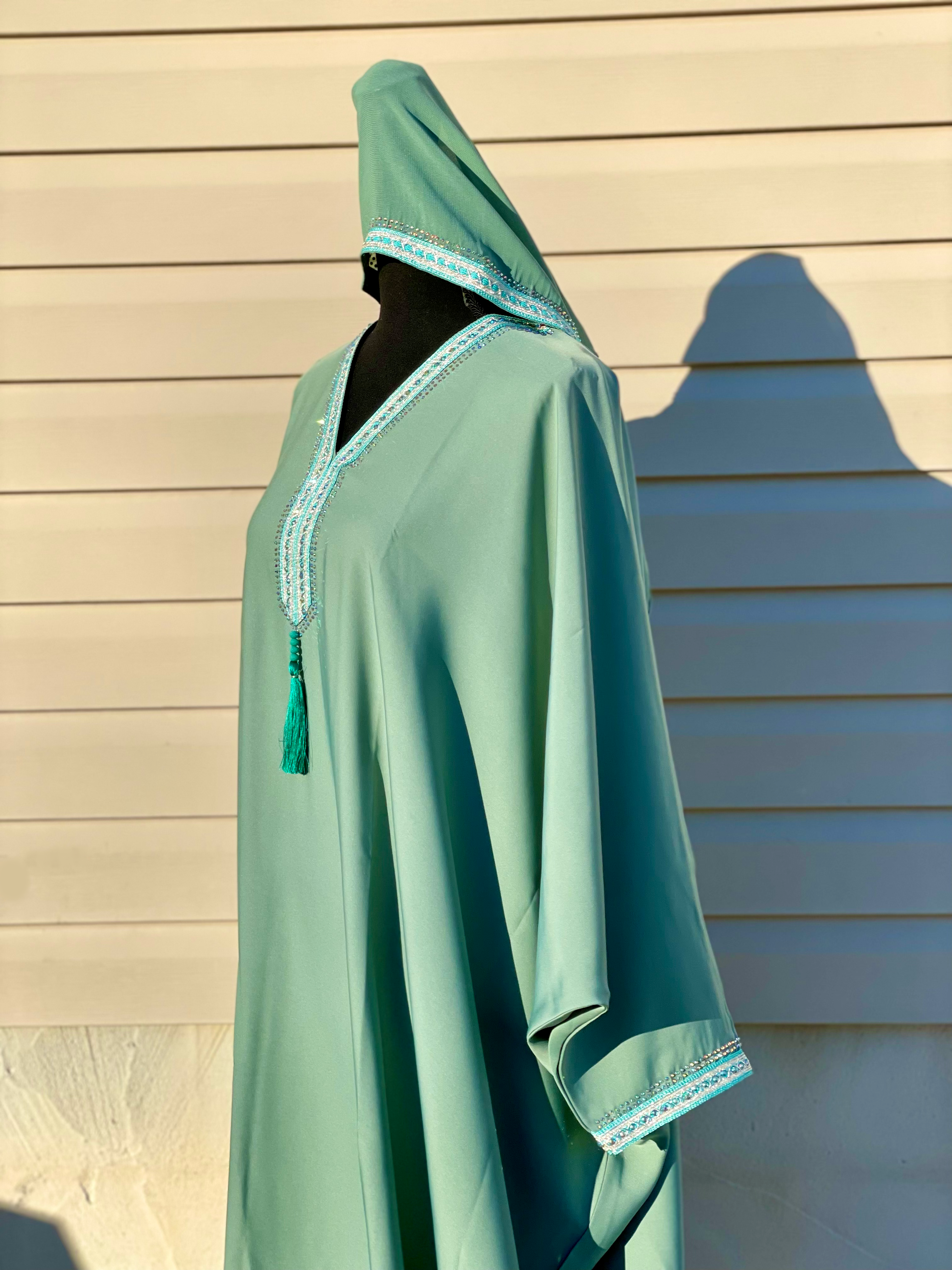 Noor Mint Butterfly Abaya