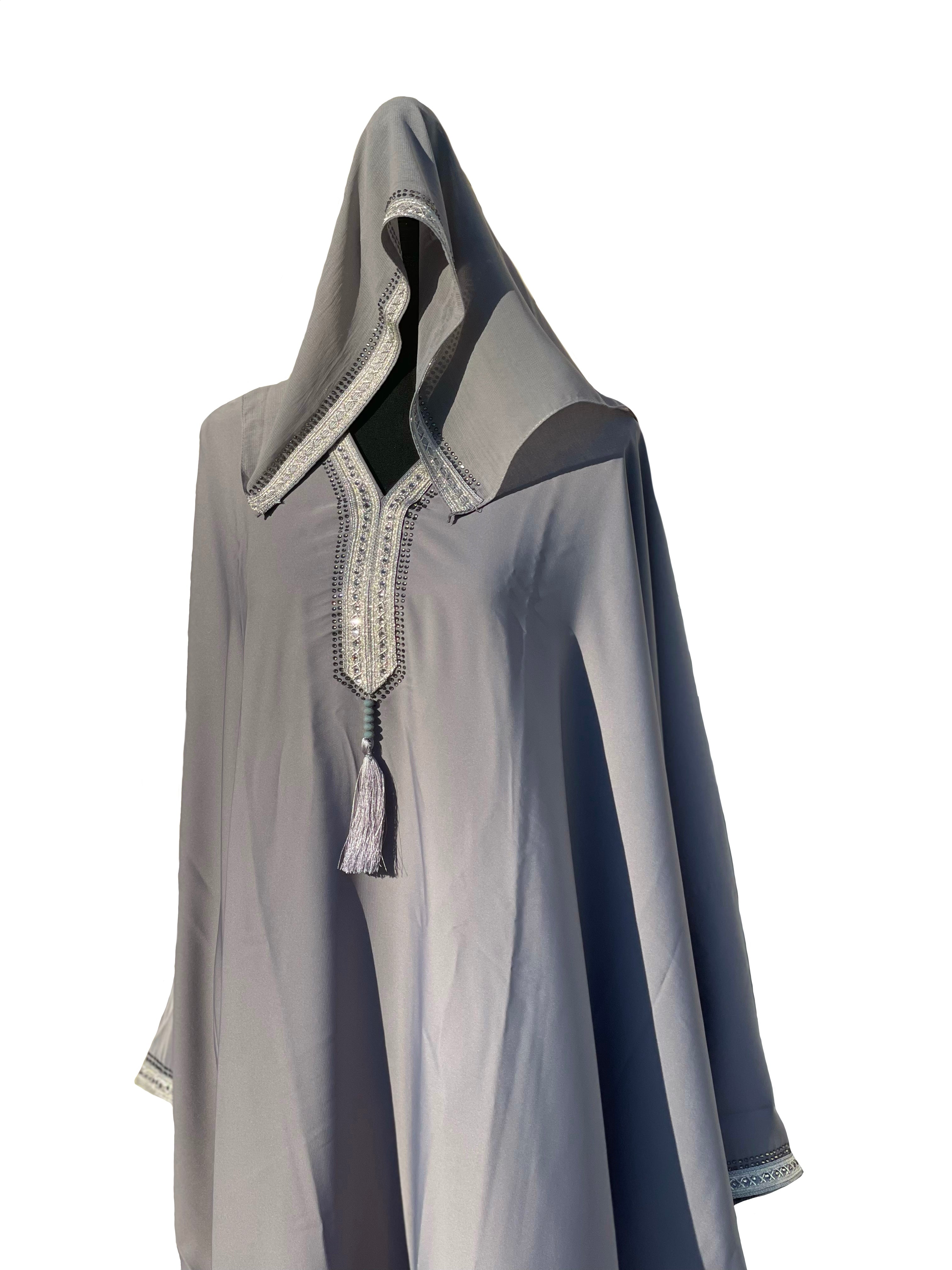 Noor Silver Butterfly Abaya